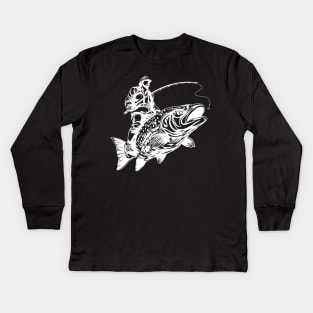Trout Master White Kids Long Sleeve T-Shirt